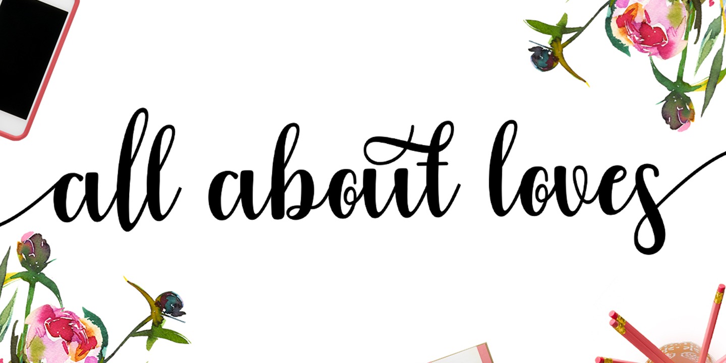 Beispiel einer Girly Love Regular-Schriftart